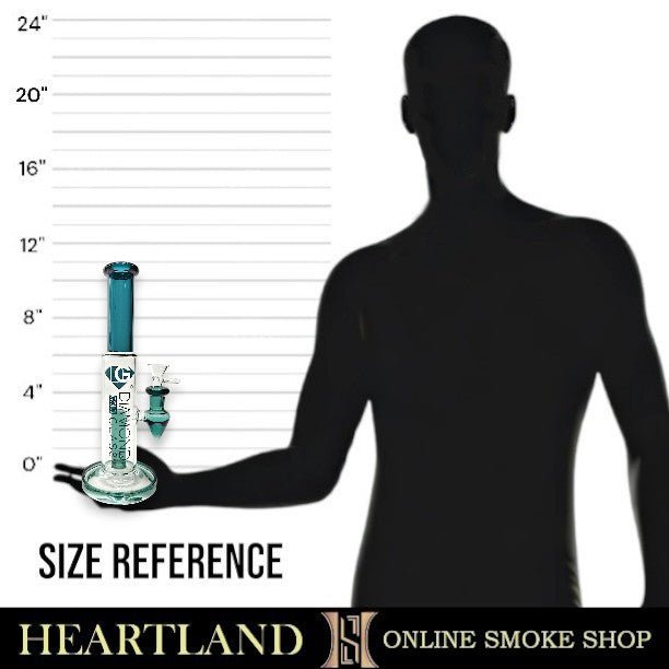 11" Diamond Glass Straight Tube Percolator Bong