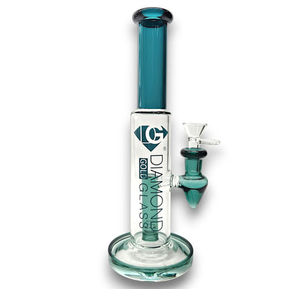 11" Diamond Glass Straight Tube Percolator Bong