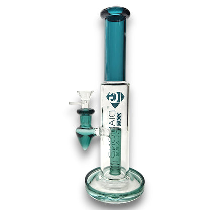 11" Diamond Glass Straight Tube Percolator Bong