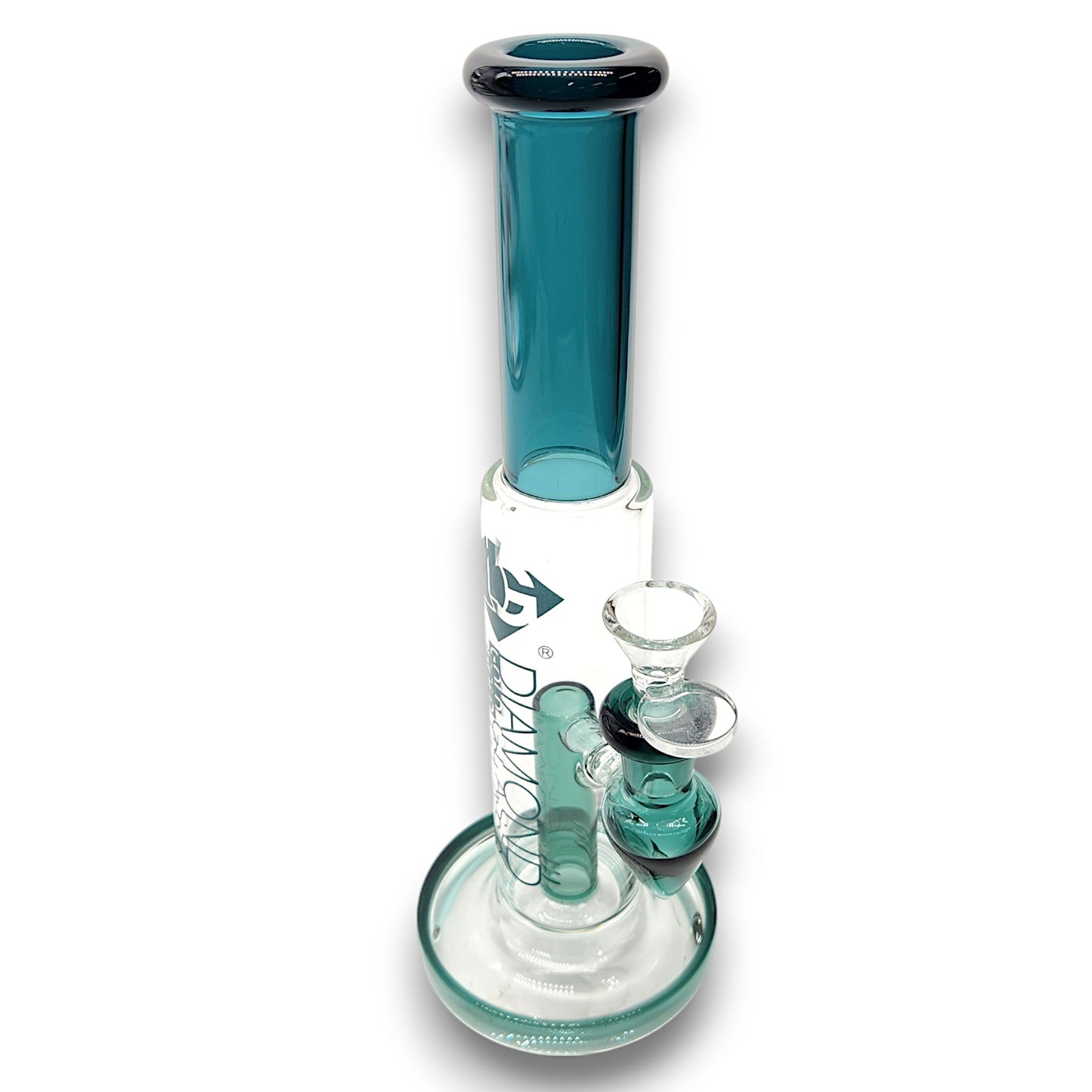 11" Diamond Glass Straight Tube Percolator Bong