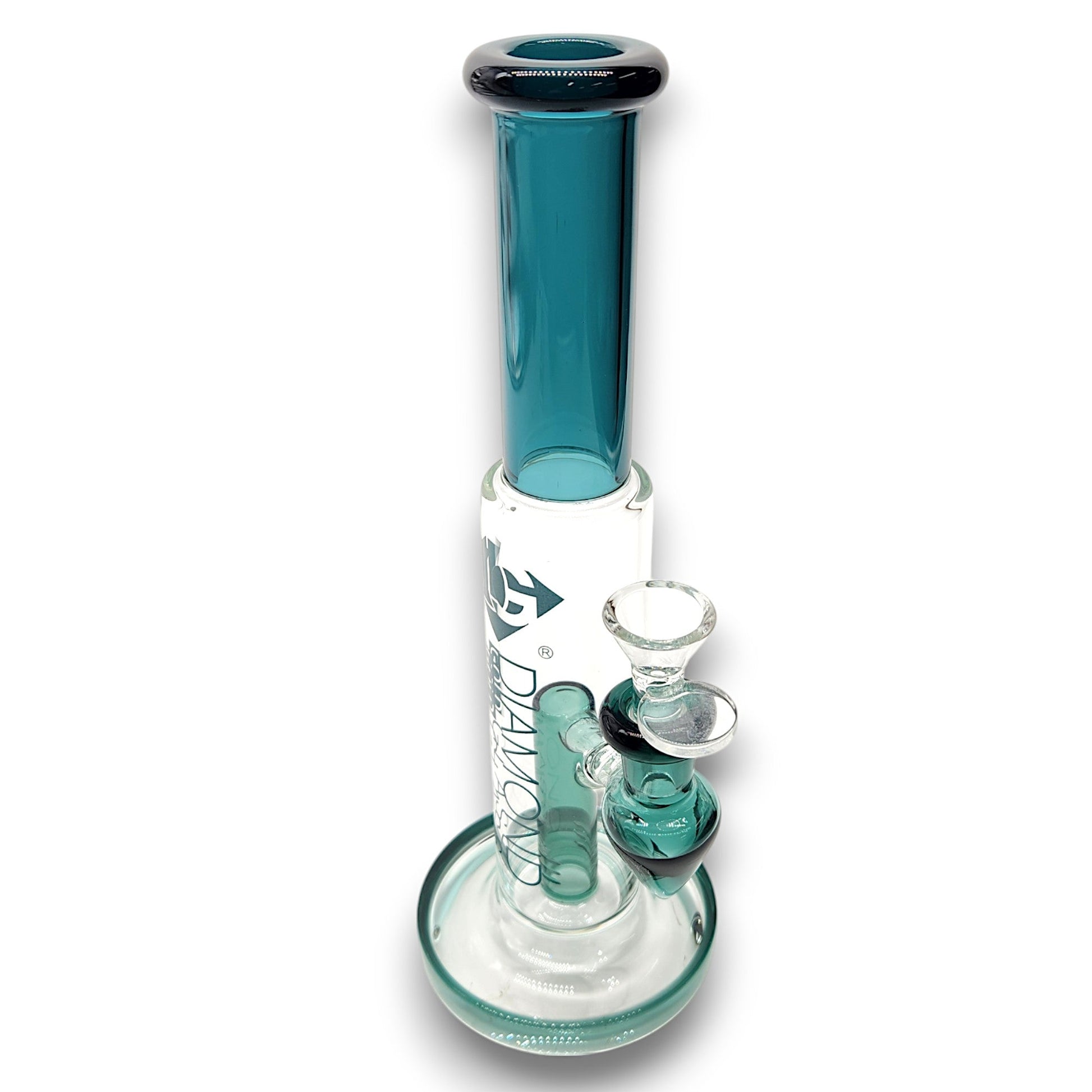 11" Diamond Glass Straight Tube Percolator Bong