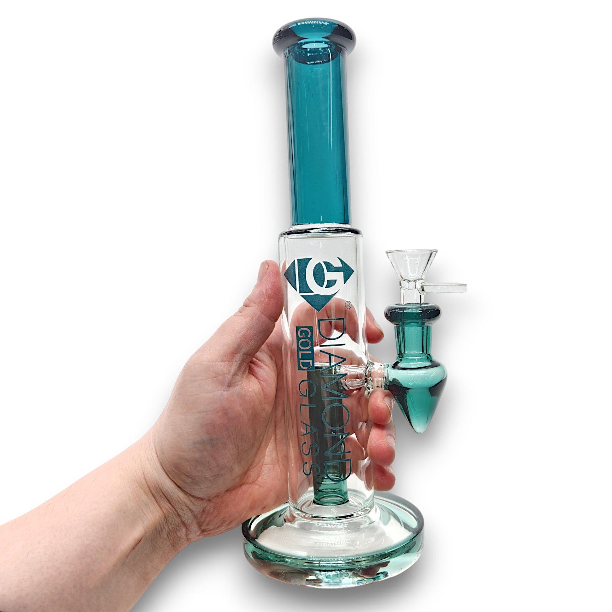 11" Diamond Glass Straight Tube Percolator Bong