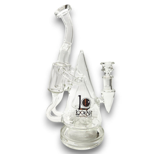 11" Lookah Pyramid Sprinkler Perc Double Barrel Recycler Bong