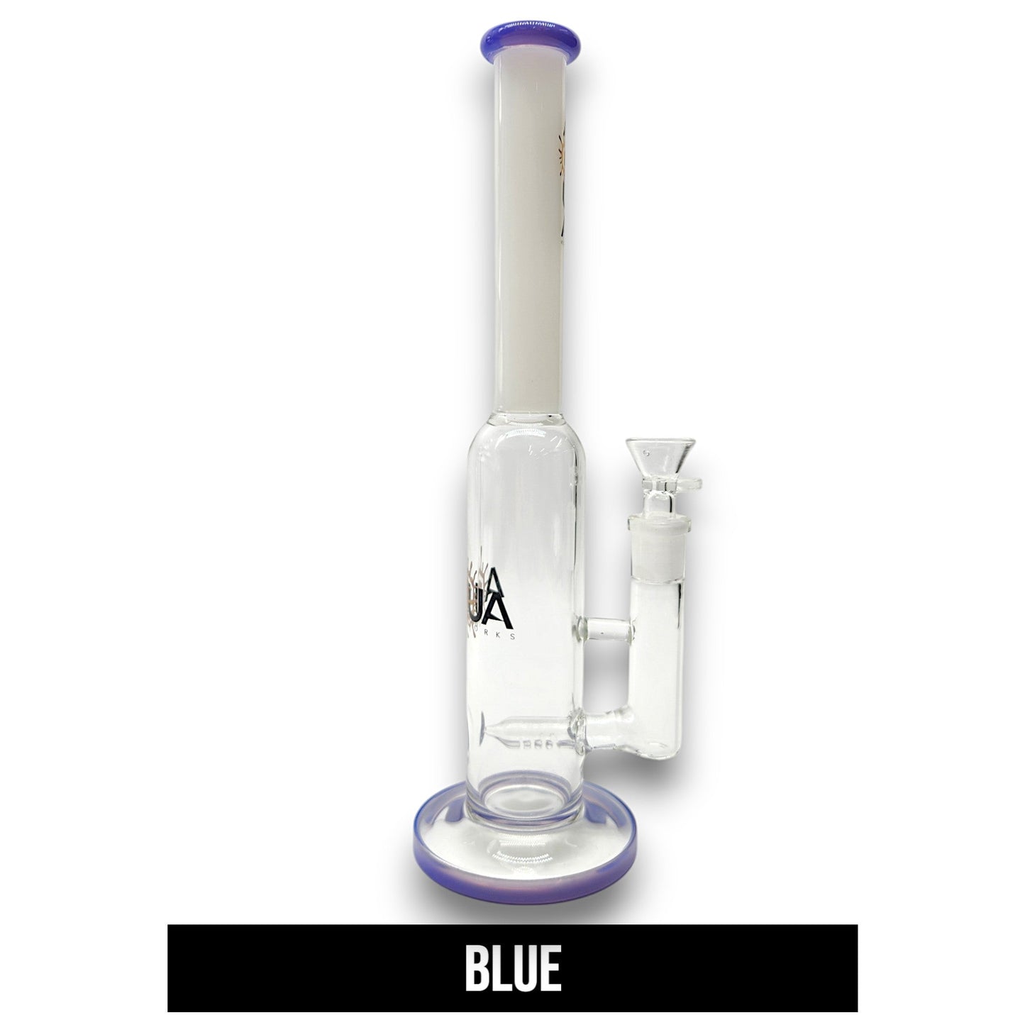 12" Aqua Works Inline Perc Straight Tube Bong