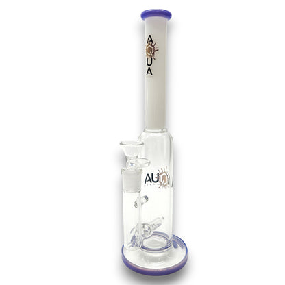 12" Aqua Works Inline Perc Straight Tube Bong