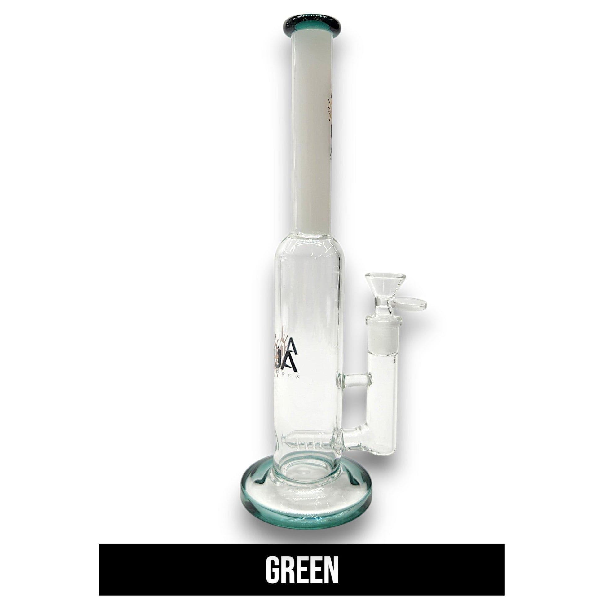 12" Aqua Works Inline Perc Straight Tube Bong