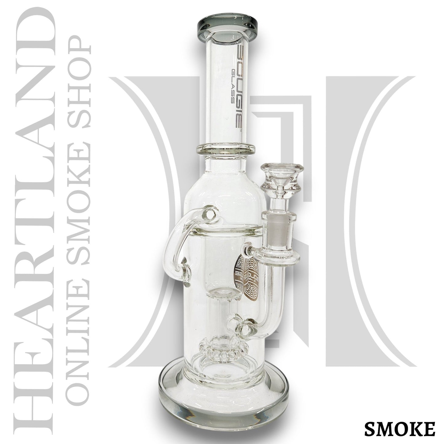 12" Bougie Glass Showerhead Perc Recycler Bong
