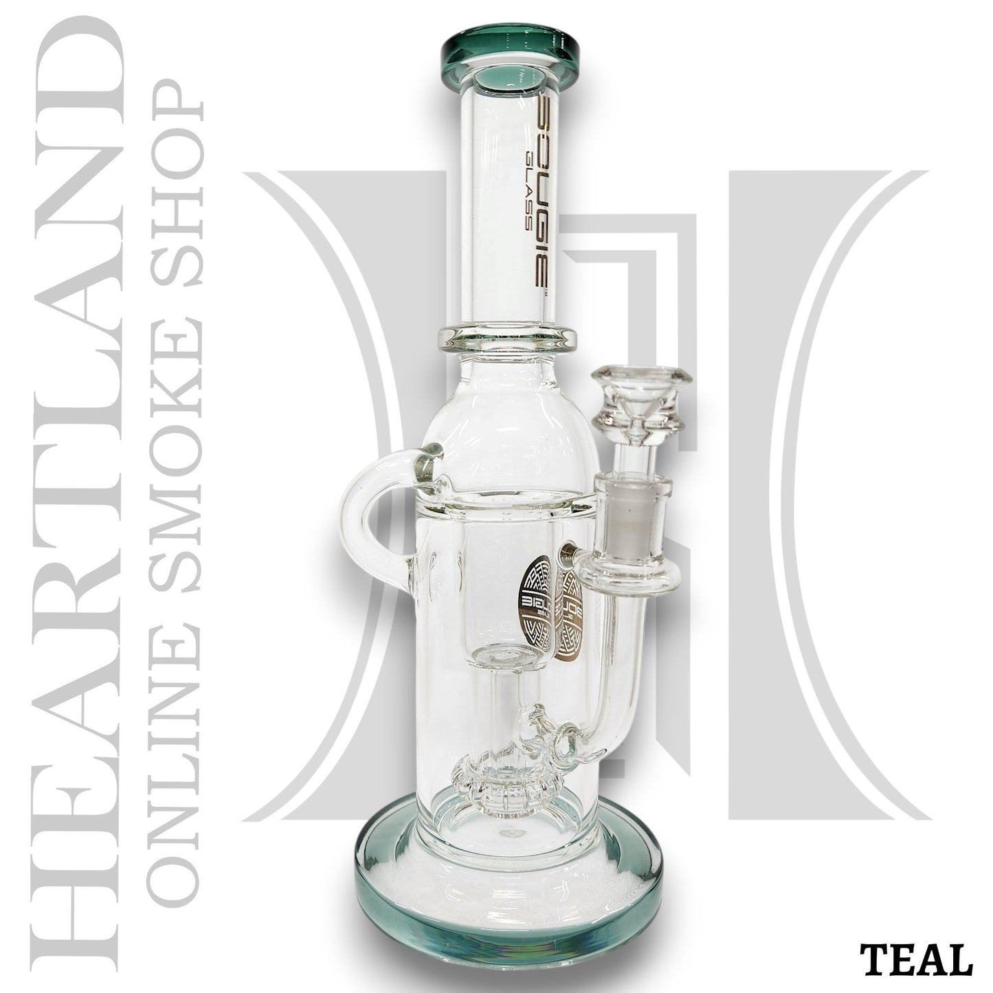 12" Bougie Glass Showerhead Perc Recycler Bong