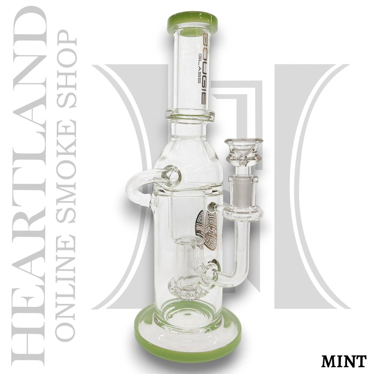 12" Bougie Glass Showerhead Perc Recycler Bong