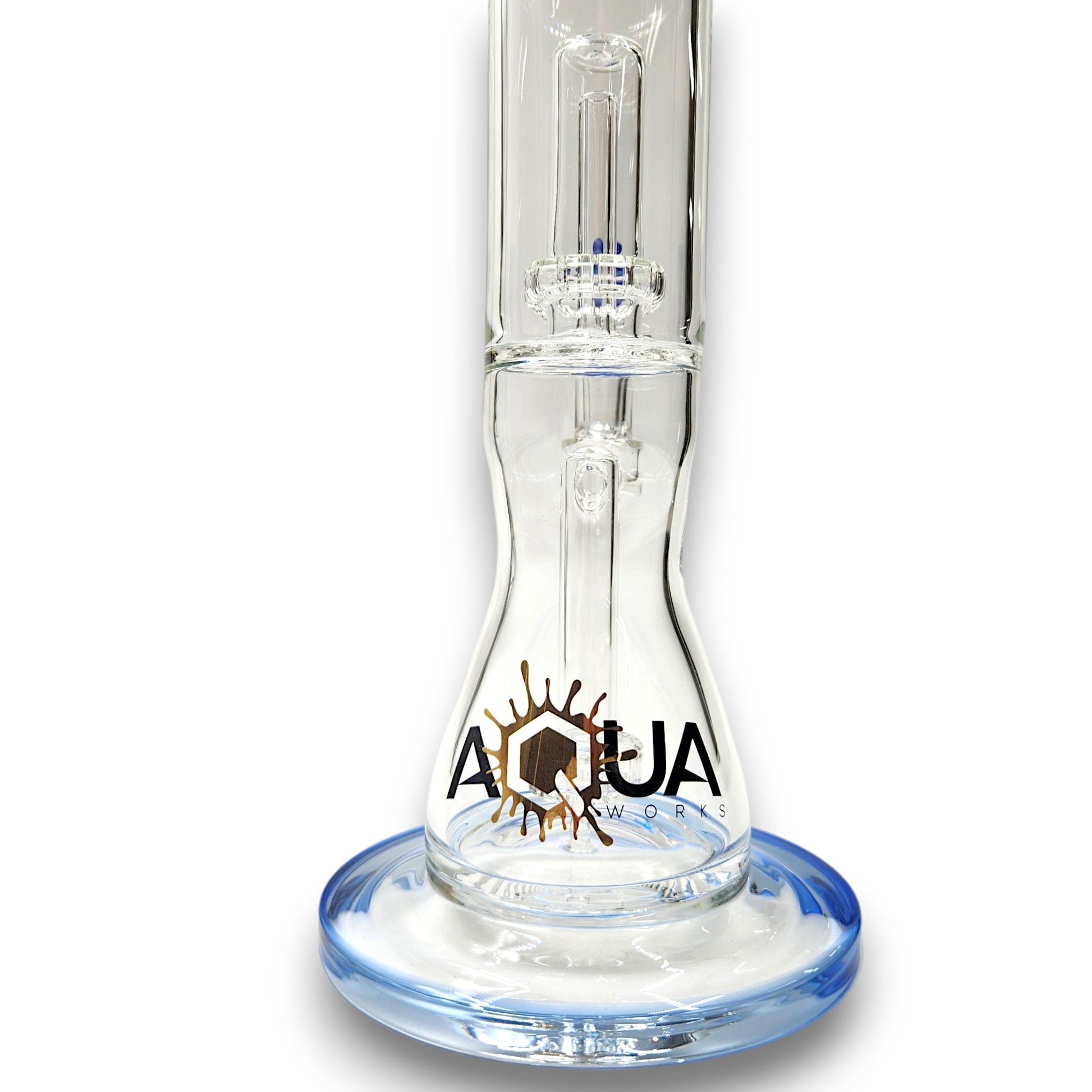 13" Aqua Works Showerhead Perc Cone Straight Tube Bong