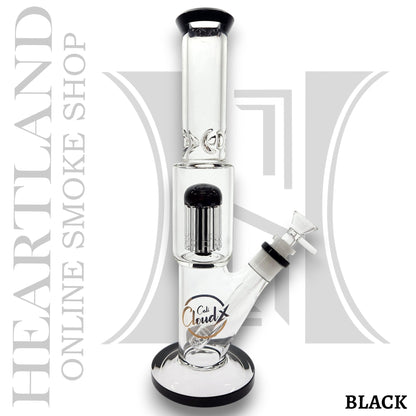 13" Cali CloudX Glass Tree Percolator Straight Tube Bong