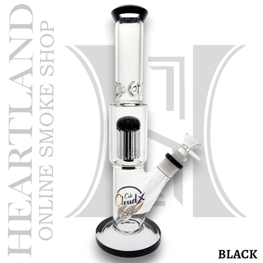 13" Cali CloudX Glass Tree Percolator Straight Tube Bong