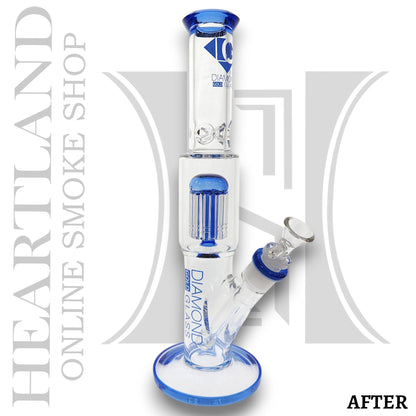13" Diamond Glass Tree Percolator Straight Tube Bong