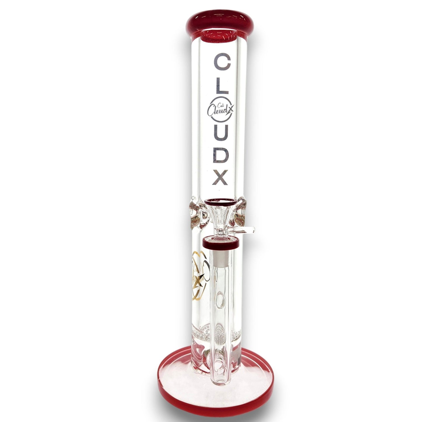 14" Cali CloudX Thick Straight Tube Single Honeycomb Perc Bong