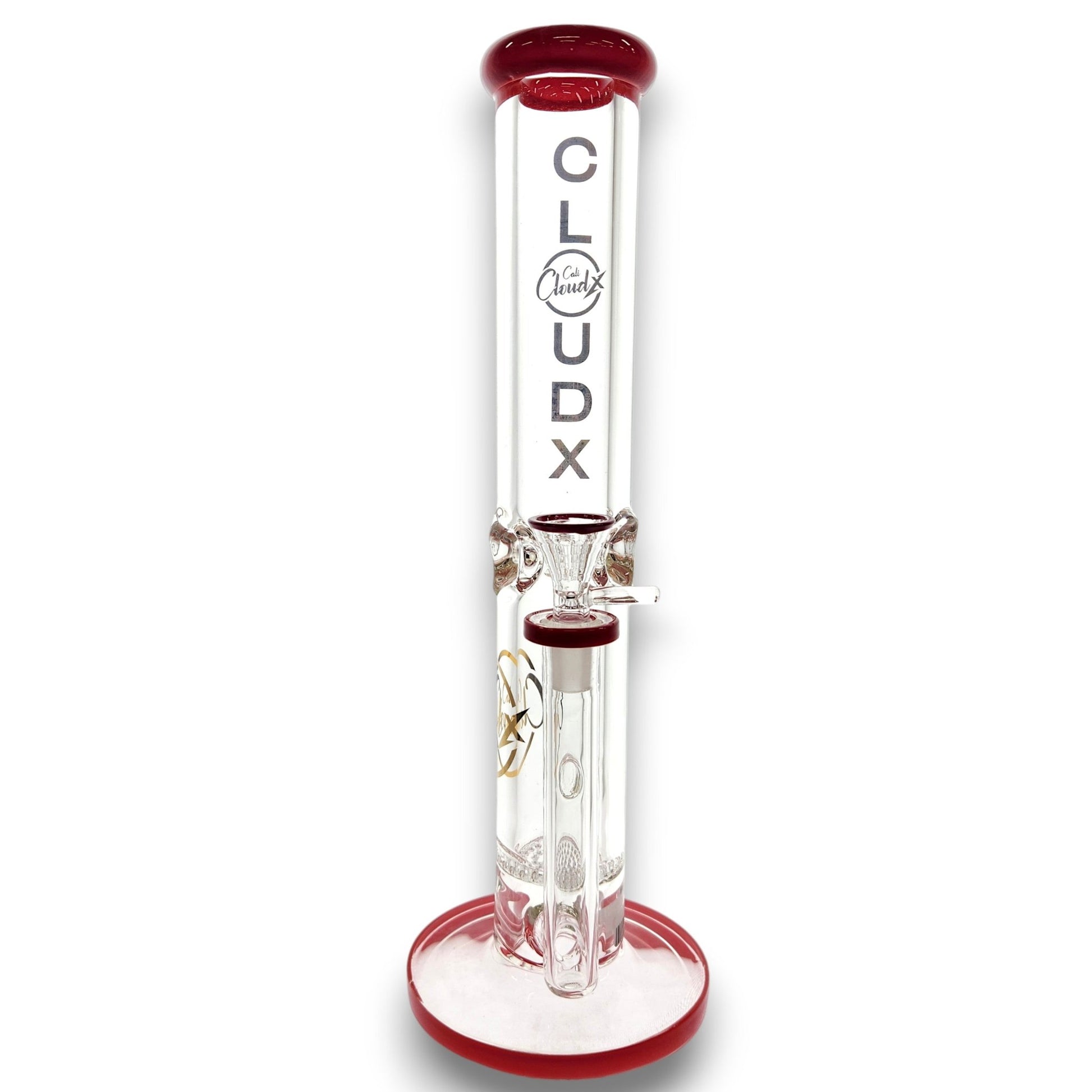 14" Cali CloudX Thick Straight Tube Single Honeycomb Perc Bong