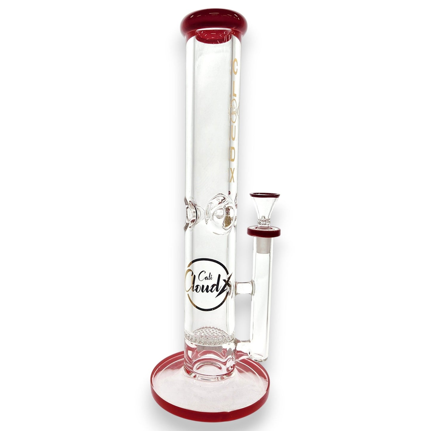 14" Cali CloudX Thick Straight Tube Single Honeycomb Perc Bong