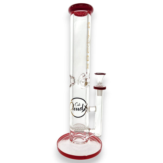 14" Cali CloudX Thick Straight Tube Single Honeycomb Perc Bong