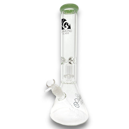 14" Diamond 7mm Heavy Duty Showerhead Perc Beaker Bong