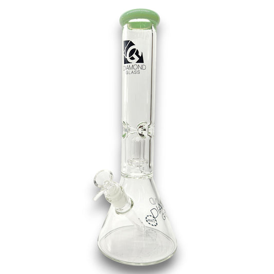 14" Diamond 7mm Heavy Duty Showerhead Perc Beaker Bong