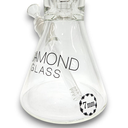 14" Diamond 7mm Heavy Duty Showerhead Perc Beaker Bong