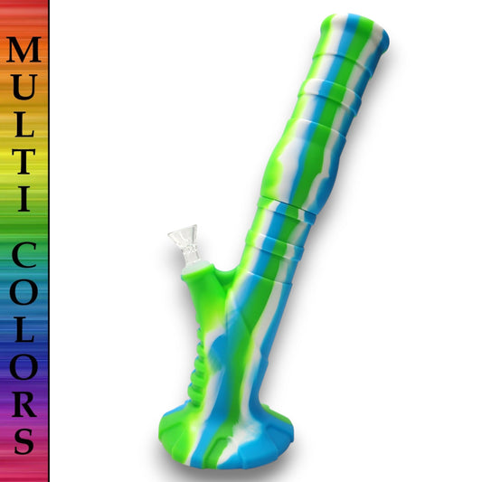 14" Silicone Leaning Straight Tube Bong