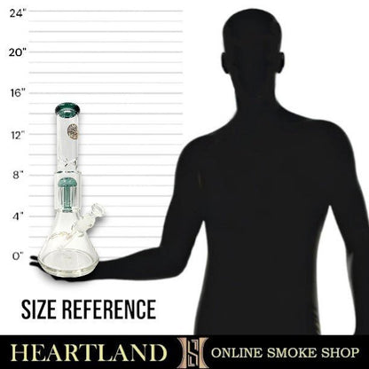 15" Bougie Glass Heavy Duty Tree Percolator Beaker Bong