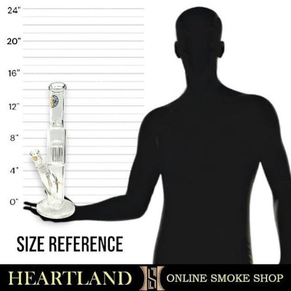 15" Bougie Glass Tree Perc Straight Tube Bong - Heartland Smoke Shop