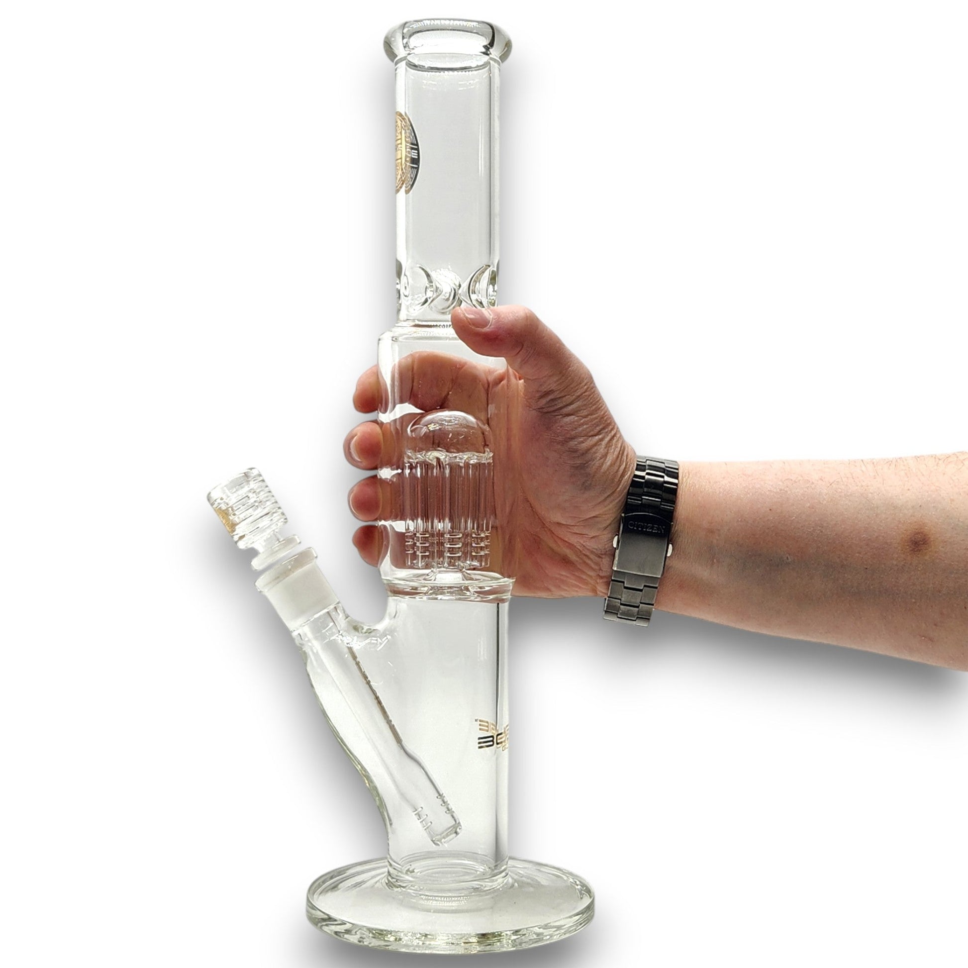 15" Bougie Glass Tree Perc Straight Tube Bong - Heartland Smoke Shop