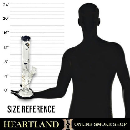 15" Diamond Glass Matrix Showerhead Perc Straight Tube Bong