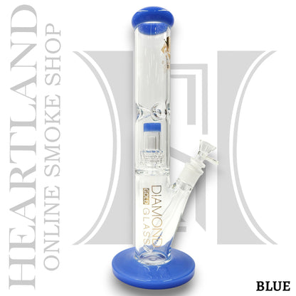 15" Diamond Glass Matrix Showerhead Perc Straight Tube Bong