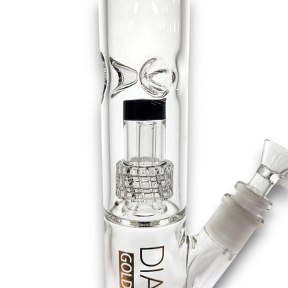 15" Diamond Glass Matrix Showerhead Perc Straight Tube Bong