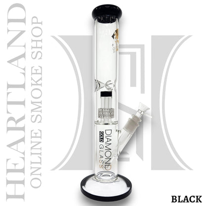 15" Diamond Glass Matrix Showerhead Perc Straight Tube Bong