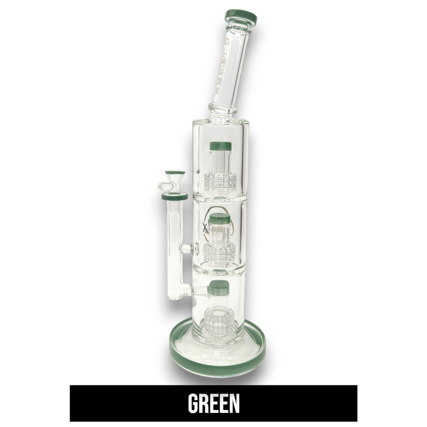 16" Cali CloudX 9mm Triple Matrix Showerhead Perc Straight Tube Bong