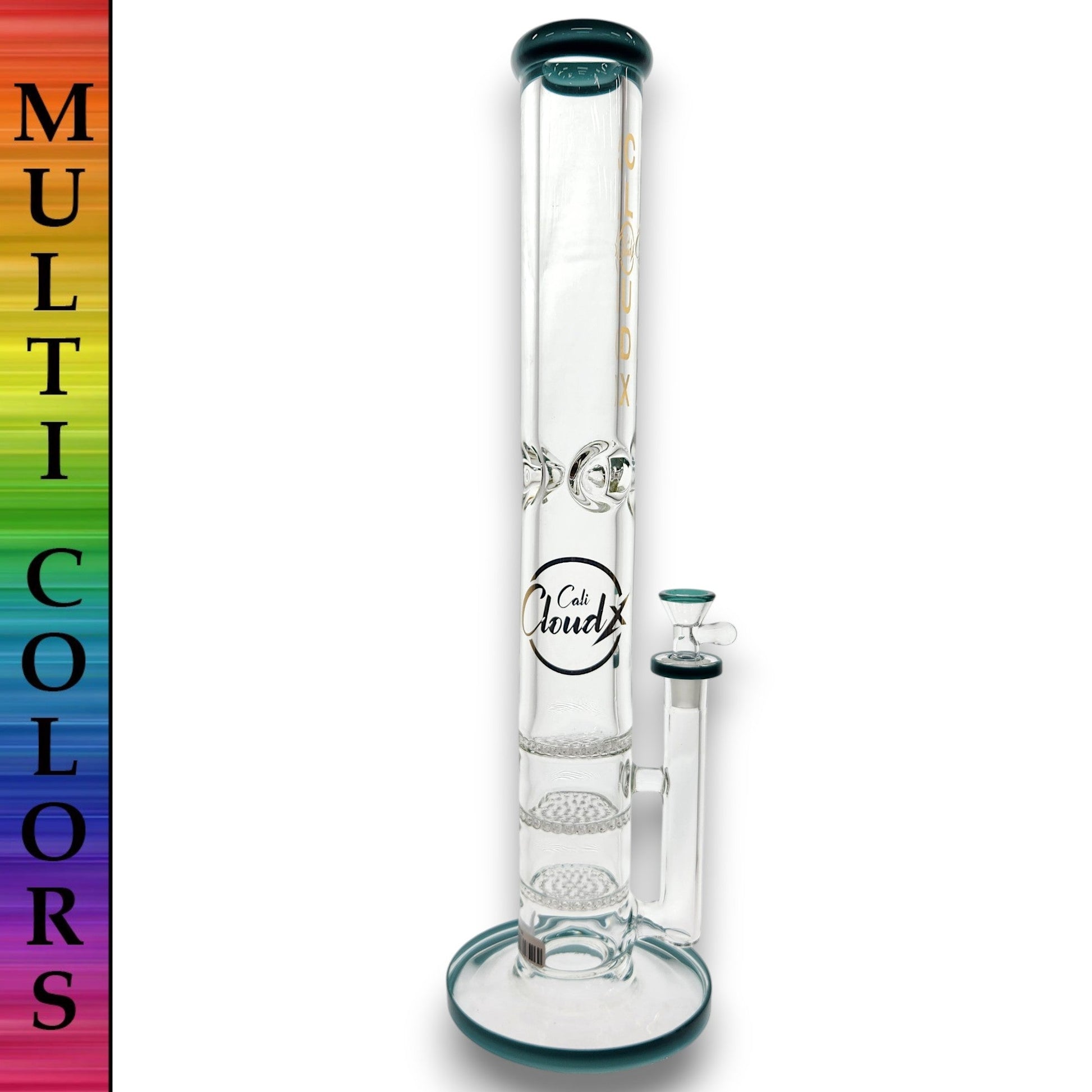 16" Cali CloudX Thick Straight Tube Triple Honeycomb Perc Bong
