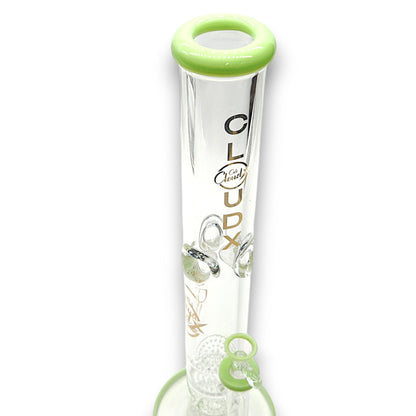 16" Cali CloudX Thick Straight Tube Triple Honeycomb Perc Bong