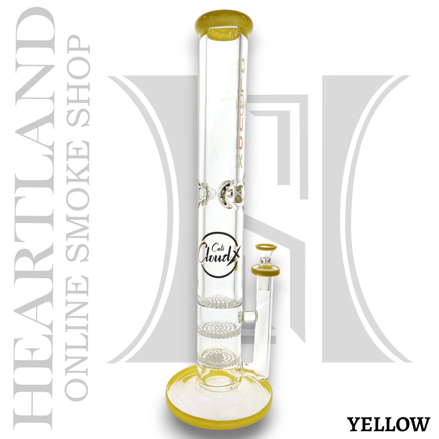 16" Cali CloudX Thick Straight Tube Triple Honeycomb Perc Bong