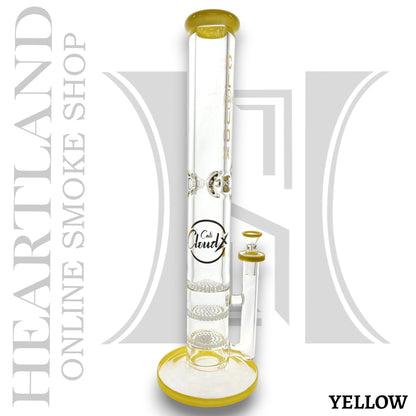 16" Cali CloudX Thick Straight Tube Triple Honeycomb Perc Bong