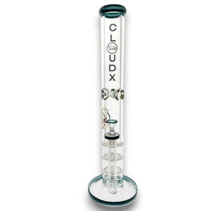 16" Cali CloudX Thick Straight Tube Triple Honeycomb Perc Bong