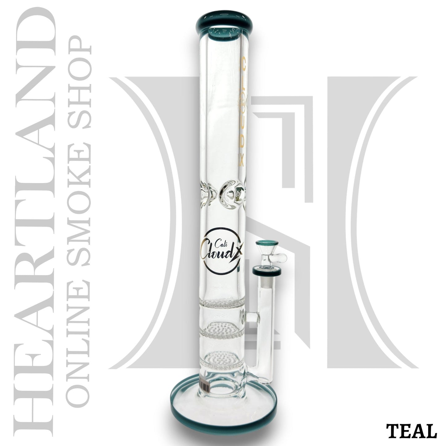 16" Cali CloudX Thick Straight Tube Triple Honeycomb Perc Bong