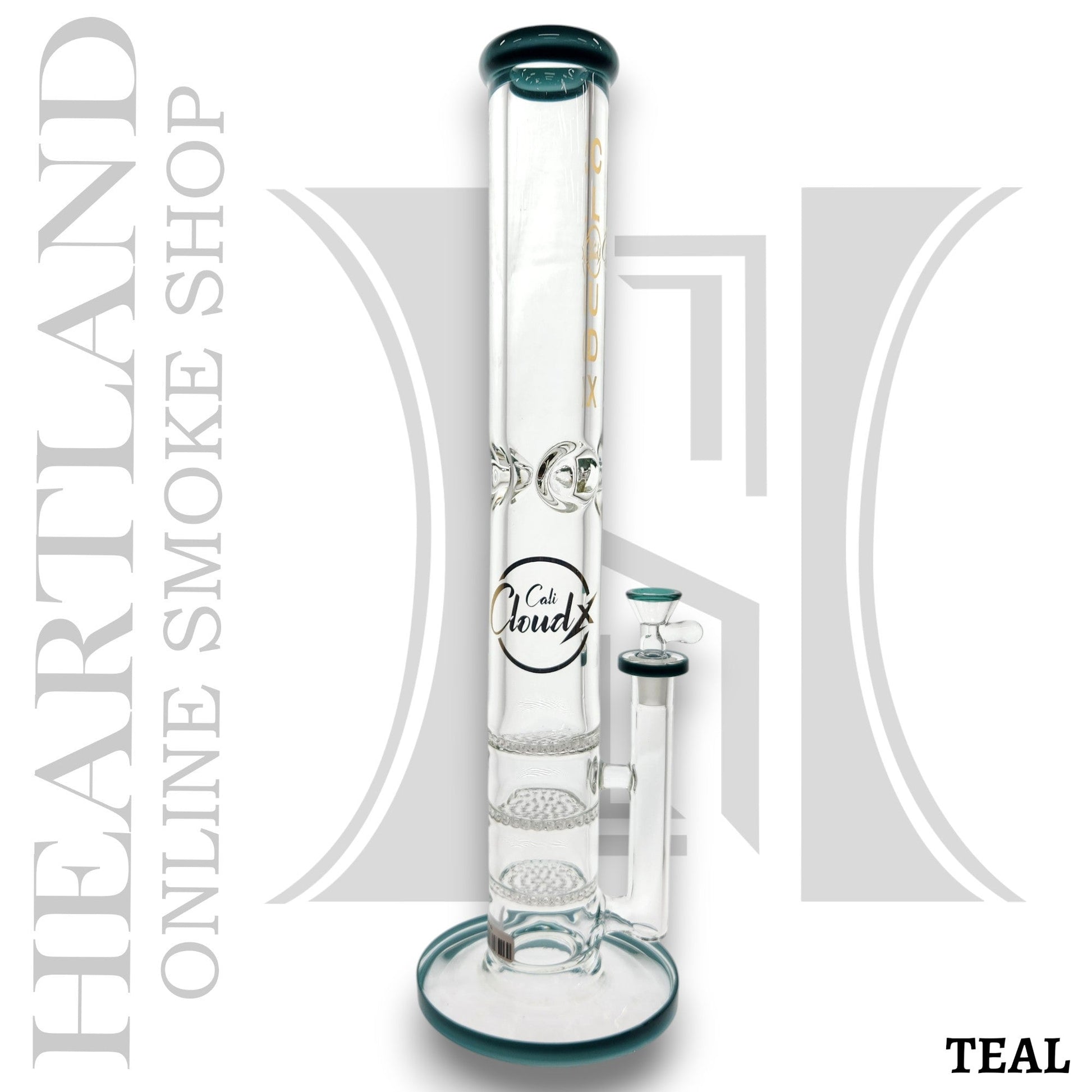 16" Cali CloudX Thick Straight Tube Triple Honeycomb Perc Bong