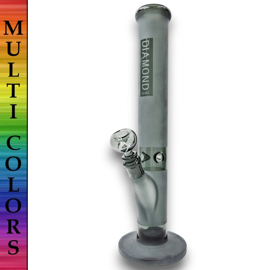16" Diamond Glass Sandblasted Matte Finish Straight Tube Bong
