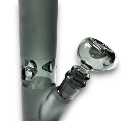 16" Diamond Glass Sandblasted Matte Finish Straight Tube Bong