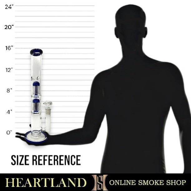 16" Heavy Duty Straight Tube Dual Tree Percolator Bong
