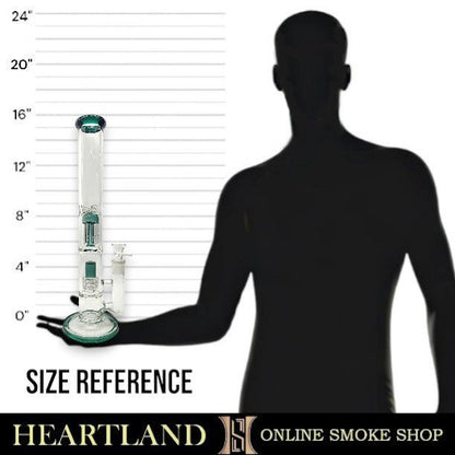 16" Heavy Duty Straight Tube Tree & Showerhead Percolator Bong