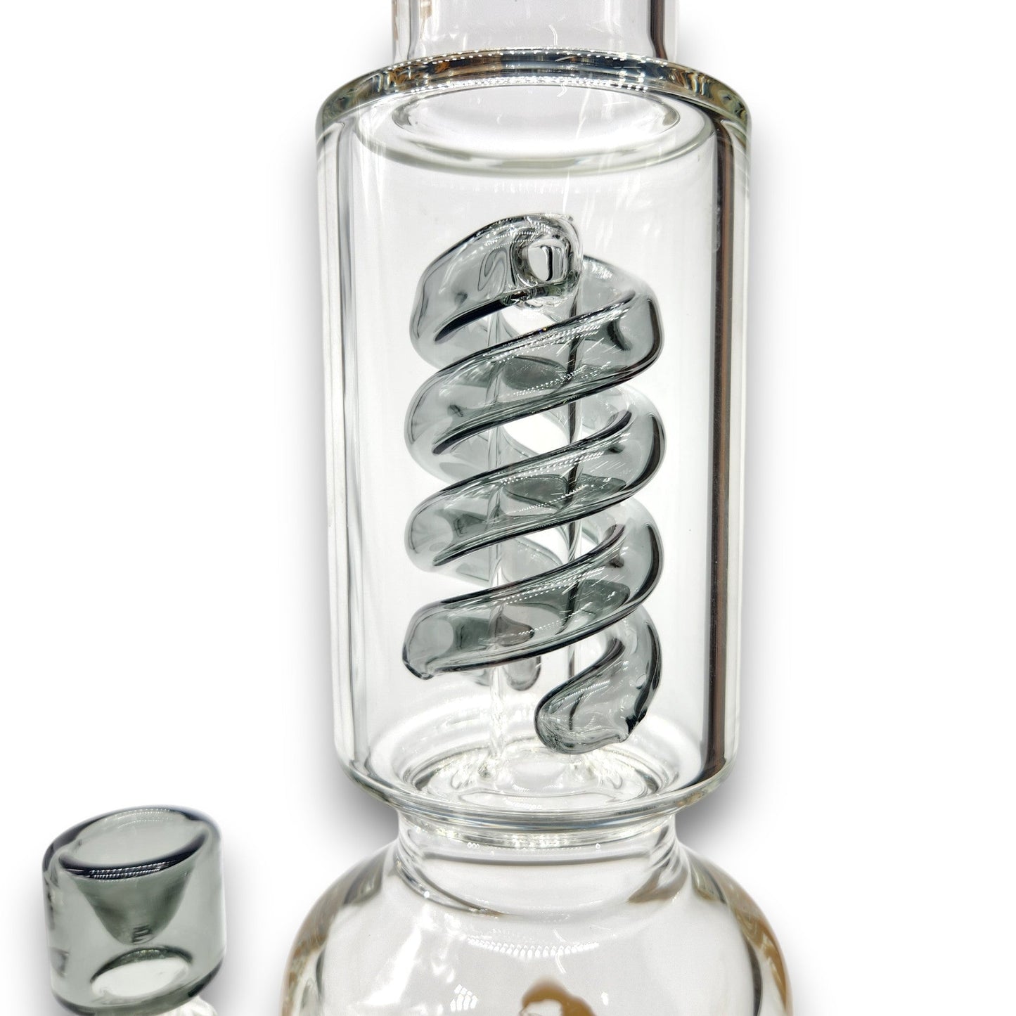 17" Hipster Triple Coil and Mushroom Perc Straight Tube Bong