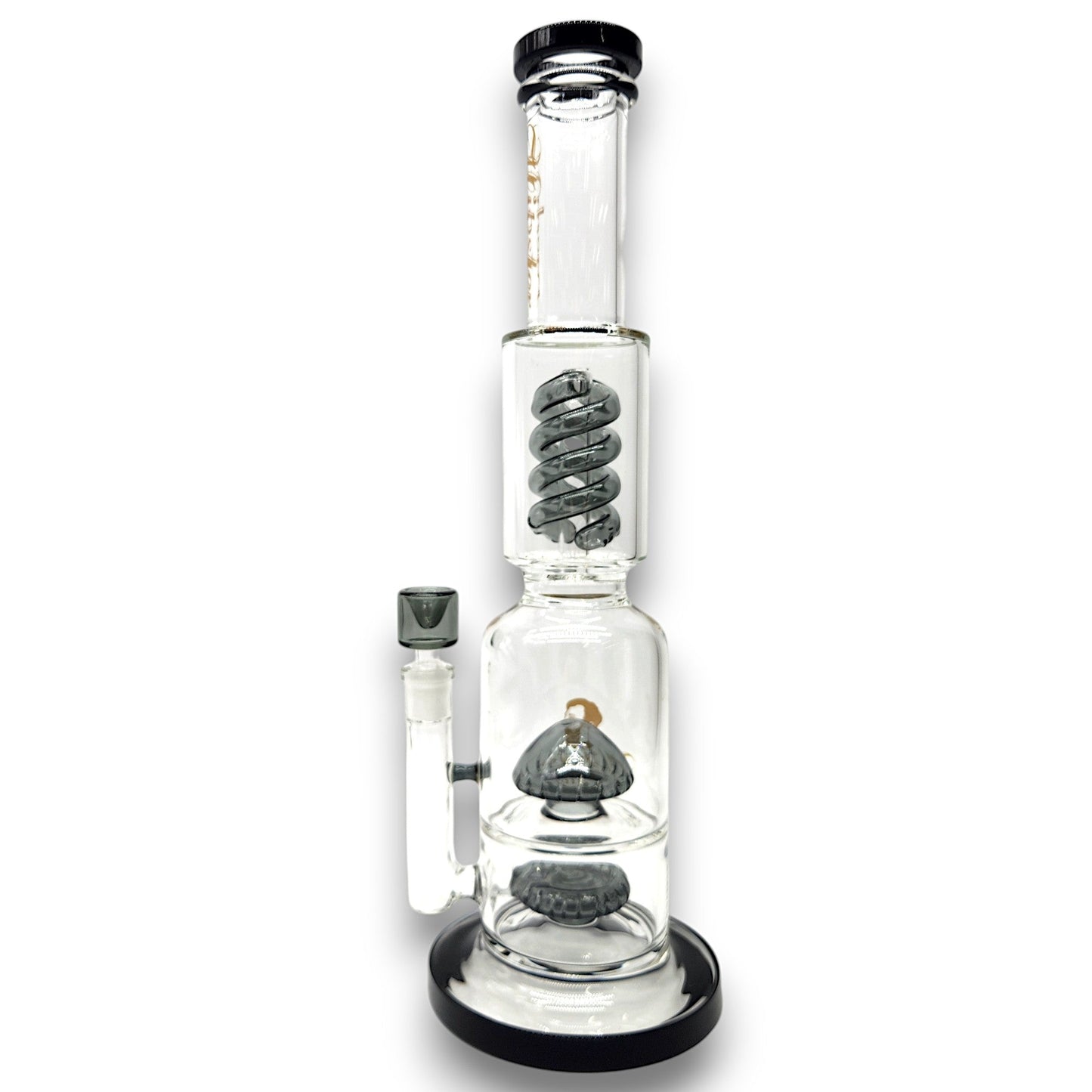 17" Hipster Triple Coil and Mushroom Perc Straight Tube Bong