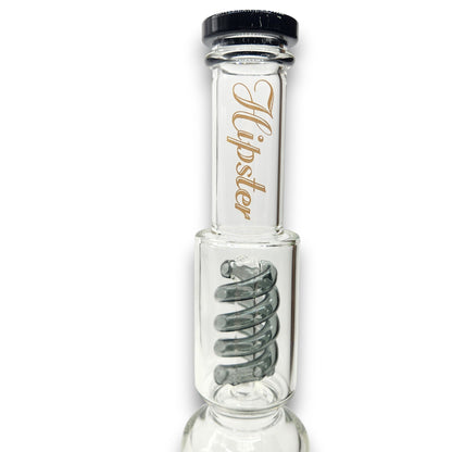 17" Hipster Triple Coil and Mushroom Perc Straight Tube Bong