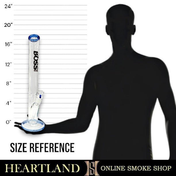 18" Boss Glass Straight Tube Bong