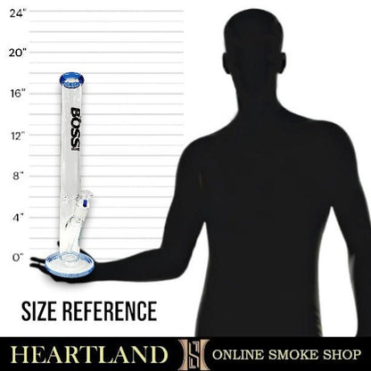 18" Boss Glass Straight Tube Bong