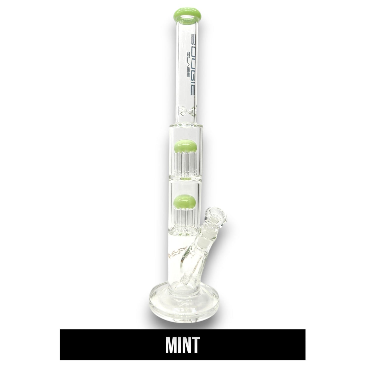 18" Bougie Glass Tree Perc Straight Tube Bong